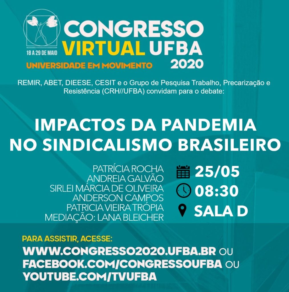 Debate Virtual Impactos Da Pandemia No Sindicalismo Brasileiro